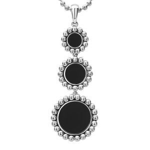 Lagos S/S Maya Onyx Inlay 3 Circle Pendant